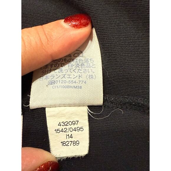 Lot of 2 Lands' End Supima Cotton Long Sleeve Polo Men’s Size Large Black White - Picture 9 of 11